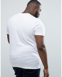 Asos Plus T Shirt With Crew Neck And Pocket In White