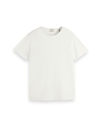 Scotch & Soda Raw Edge Organic Cotton T Shirt In Off White At Nordstrom