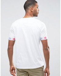 Asos Relaxed T Shirt With Pastel Grid Roll Sleeve