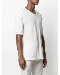 Laneus Ribbed Knit Cotton T Shirt