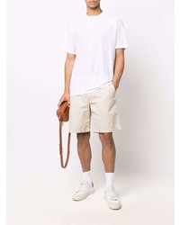 Costumein Round Neck Short Sleeved Linen T Shirt