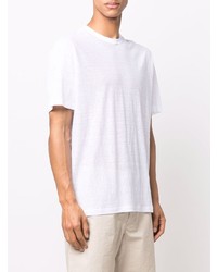 Costumein Round Neck Short Sleeved Linen T Shirt