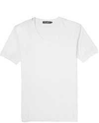 Dolce & Gabbana Scoop Neck Cotton Jersey T Shirt