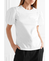 Alexander McQueen Shirred Med Cotton Jersey T Shirt