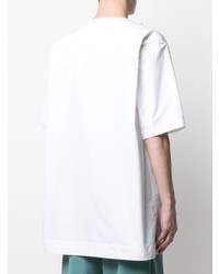 Jil Sander Short Sleeve Collarless Shirt