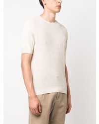 Tagliatore Short Sleeved Linen Cotton Blend T Shirt
