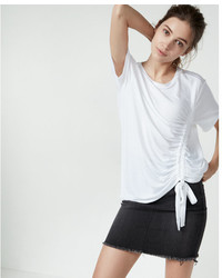 Express Side Ruched Crew Neck Tee