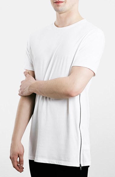longline t shirt with zipper