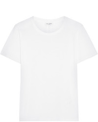 Saint Laurent Slub Cotton Jersey T Shirt White