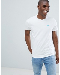Hollister Solid Core Crew Neck T Shirt With Seagull Logo Slim Fit In White