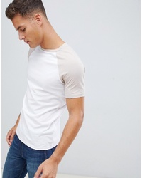 ASOS DESIGN T Shirt With Contrast Raglan In White