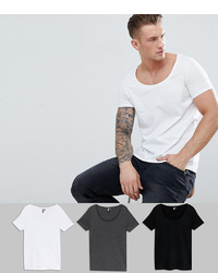 ASOS DESIGN T Shirt With Scoop Neck 3 Pack Save