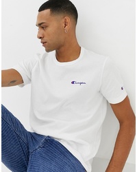 Champion T Shirt With Small Script Logo In White