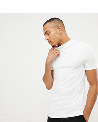 ASOS DESIGN Tall Muscle Fit T Shirt With Turtle Neck In White