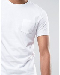 Asos Tall T Shirt With Crew Neck And Pocket In White