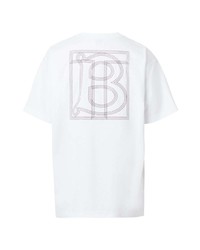 Burberry Tb Logo Embroidered Round Neck T Shirt