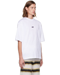 Marni Three Pack White Embroidered T Shirts