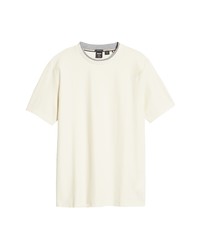 BOSS Tiburt Tipped Cotton T Shirt In Open White At Nordstrom