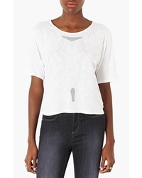 Topshop Embroidered Tee White 2