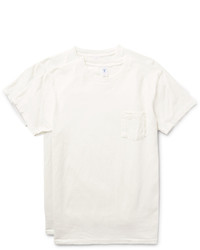Velva Sheen Two Pack Slim Fit Slub Cotton Jersey T Shirts