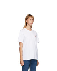 AMI Alexandre Mattiussi White Ami De Coeur T Shirt