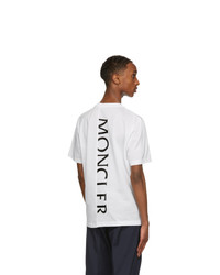 Moncler White And Black Logo T Shirt