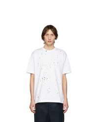 Comme des Garcons Homme White And Multicolor Paint Splatter T Shirt