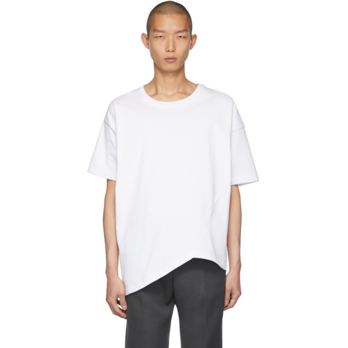 Bottega Veneta White Asymmetric T Shirt, $570 | SSENSE | Lookastic