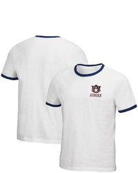 Colosseum White Auburn Tigers Left Chest Ringer T Shirt
