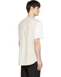 Maison Margiela White Beige Colorblock T Shirt