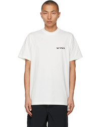 Sunnei White Black Mini Logo T Shirt