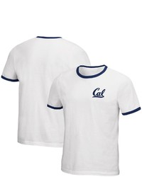 Colosseum White Cal Bears Left Chest Ringer T Shirt