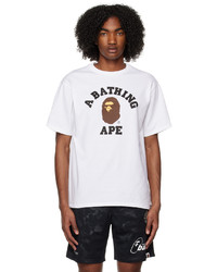 BAPE White College T Shirt