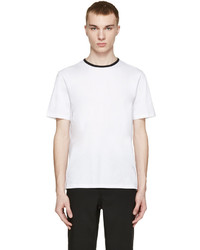 AMI Alexandre Mattiussi White Contrast Collar T Shirt