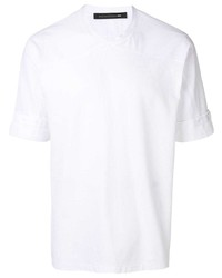Mackintosh 0004 White Cotton Blend 0004 Cross Collar T Shirt