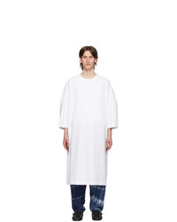 Hed Mayner White Cotton Long T Shirt