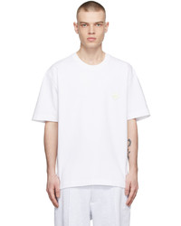 Solid Homme White Cotton T Shirt
