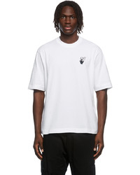 Off-White White Cut Here Embroidered T Shirt