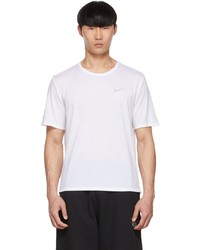 Nike White Dri Fit Miler T Shirt