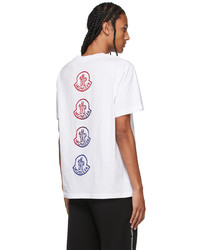 Moncler White Flocked Graphic T Shirt