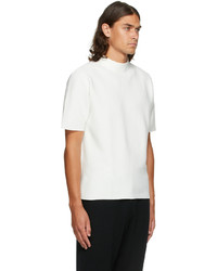 CFCL White Garter Mock Neck T Shirt