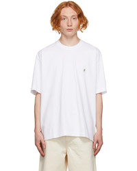 Solid Homme White Graphic T Shirt