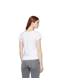 Frame White Le High Rise Scoop T Shirt