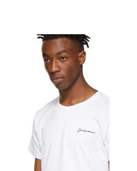 Jacquemus White Le T Shirt Brode T Shirt