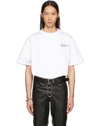 Jean Paul Gaultier White Logo Brooch T Shirt