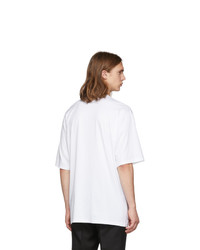 Burberry White Logo Cut Out T Shirt