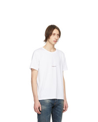 Saint Laurent White Logo T Shirt