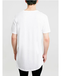 Topman White Long Line T Shirt