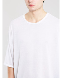 Topman White Oversized Fit Sheer T Shirt