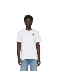 Comme Des Garcons Play White Patch Heart T Shirt